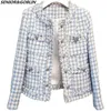 Kvinnors jackor highend höst tassel blå långärmare jacka kvinnor liten doftande vind koreansk chaquetas para mujer casacos 230818