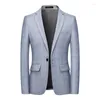 Herenpakken Fasion Sprin en Autumn Casual Men Plaid Blazer Cotton Slim Enland Suit Blaser Masculino Male jas S-6XL