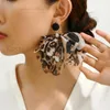 Dangle Earrings Rose Leopard Flower Decor Piercing Big For Women Trendy Summer Beach Luxury Fairy Charm Wedding Party Jewelry