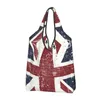 Shopping Bags Union Jack Flag Of The UK Grocery Tote Bag Women Kawaii Shoulder Shopper Large Capacity Handbag