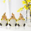 Objetos decorativos Figuras do jardim de abelhas gnome estatueta em miniatura de decoração de fadas de fadas de cartoon anão resina estátua artesanal festival ao ar livre 230818