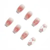 Kit per nail art blush rosa pressa lunga su unghie duri safe impermeabili false per abbigliamento da ragazza