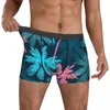 Underpants Men Boxer Briefs Shorts Panties Tropical Palm Trees Pattern Breathable Underwear Male Printed