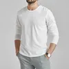 Męskie koszulki T-shirty mężczyzn bawełniane długie koszulki kobiety solidne samice podstawowe tshirty termiczne Slim Fit Shirt