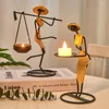 Держатели свечей скандинавской металлической подсвечники абстрактный персонаж держатель скульптуры декор ручной статуэтки пасхальные дома