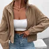 Women's Jackets 2023 Autumn And Winter Corduroy European Juniors Womens Utility Casual Leather Jacket
