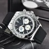 أفضل رجال مشاهدة جودة Navitimer Chronograph Movement Movement Limited Black Dial 50th Anniversary Watch Rubber Strap