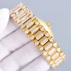 Yellow Gold Full Diamonds Mens Watch V6 Classic Luxury Watches ETA 2836 Automatisk 28800VPH SAPPHIRE Crystal Waterproof