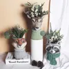 マグカップ花瓶の置物の創造的な樹脂動物ヘッド彫像装飾人工居間植木鉢園の飾り230818