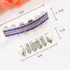 Hip Hop Vampire Teeth Red Zircon Dental Dents Grillz Men Femmes Silver Grills Détage Set Bijoux Fashion Six 6 Top Bottom Grilles de dents 1756