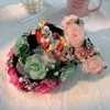 Haarklammern klobiges bunte Blumenstirnband für Frauen Mode simulierte Perlenperlen Blumenblatt Dekorative Festival Haarbandmädchen Accessoires