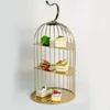 Assiettes 1 pièces acier inoxydable trois couches Cage à oiseaux Snack Rack Buffet créatif assiette de fruits El plateau pâtisserie présentoir