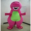 2018 Haute qualité Profession Barney Dinosaure Costumes De Mascotte Halloween Dessin Animé Taille Adulte Fantaisie Dress232e