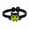 6Psc Halloween Decorations kids Ring Bracelet Wristband Pumpkin Cat Skull Witch Ghost Bat Silicone Candy Color Party Props