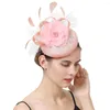 Beretten Wedding Cocktail Tea Party Hoofdkleding Women Bloem Haarclip Elegante fascinators Caps Flower Feather Cap Dinner -kopstuk