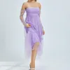 Повседневные платья сказочная сетка с блестками фиолетовая платье на день рождения шикарное элегантное плеча