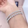 Gioielli ghiacciati 925 bracciale in argento sterling alla moda da 4 mm 5 mm Braccialetti a catena del braccialetto finito