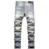 NOWOŚĆ 2023 Summer Street Męskie dżinsy haftowane bawełniane spodnie młodzieżowe moda w obcisłym środku talii Casual 3376 Rozmiar 29-38