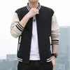 Men's Jackets Color Matching Men Coat Baseball Jacket Striped Stand Collar Cardigan For Casual Streetwear Spring Fall Seasons