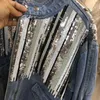 Damenjacken Streetwear Frau Denim Jacke Paillettenbling Coat Frauen Langarm Jeans Frauen Frauen