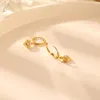 Hoop örhängen rostfritt stål zirkonstencirkel känsliga mode runda smycken gåvor för kvinnor