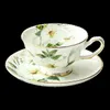 Mokken 220 ml Fine Bone China Tea Cup Set met Saucer Camellia Design Tasse A Cafe Ceramic Espresso Coffee Cups en 230818