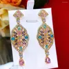 Brincos Dangle Kellybola Luxury Pingente brilhante e brilhante para lindas mulheres Brincho de noiva Aretes de Mujer Modernos Gift 2023