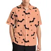 Chemises décontractées pour hommes Chauves-souris noires chemise éparse Halloween chauve-souris impression vacances lâche hawaïen tendance Blouses conception vêtements surdimensionnés