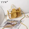 Evening Bags 2pcs Fashion Jelly Small Shoulder Bag PVC Transparent Shopping Female Purse Big Buckle Ladies Crossbody Messenger Bolsa