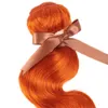 Bundles de cheveux humains orange pour les femmes 28 pouces Red Remy Extensions de cheveux brésiliens Bundles simples Bundles de cheveux de vague de corps