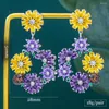 Orecchini a pennaglie Godki Boho Bohomian Flowers Bloom Flower Earring Luxury Cux Zircone for Women Wedding Fashion Jewelry 2023