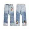 Designer jeans byxor rippade män grundläggande för kvinnor mode retro street bär lös casual bootcut hole mens byxor m -2xl