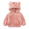 2023 new children's clothing winter baby boys and girls cashmere padded coat children's western style warm hooded sweater kids hoodie 7 colors