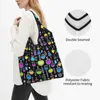 Shopping Bags Kawaii Printed Beakers Laboratory Technology Tote Portable Shoulder Shopper Science Chemistry Handbag