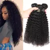 Indiska kinky lockiga hårbuntar 1/3/4 datorer Human Curly Hair Bundes Natural Color 100% Human Hair Weave Bunds Curly Hair Bundles