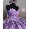 Mexican Purple Quinceanera Dresses Ball Gown Beaded Appliques Sweet 16 Dress Princess Lace Up Vestido De 15 Anos