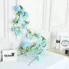 Dekorativa blommor 3st 2,3 m Artificial Cherry Blossom Vine Wedding Garland Ivy Decoration Fake Silk for Arch Home Decor