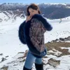 Frauenfell Winter Dicke Vintage Tweed Jacke Frauen großer Kragen mit Kapuze -Schal -Mantel weibliche losen lässige Wollponchos und Umhänge