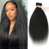 Kinky rechte Peruaans haar weven menselijk haarbundels 8-36 inch Remy Extensions 3/4 bundels voor vrouwen yaki rechte haarbundels