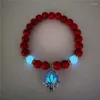 Charm Bracelets Luminous Lotus Flower Bracelet Yoga Meditation Boho Turquoise Hippy