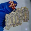 Özel Moissanite Elmas Buzlu Out Kolye Üreticisi Mektup Zinciri Gümüş Takı Altın Hip Hop Adı Kolye Özel Kolye
