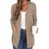 Jaquetas femininas para mulheres plus size inverno sólido solto manga longa de pocket cardigã casaco de casaco de bombardeiro