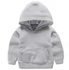 Herfst Kids Kleding Nieuwe hoodies Kinderlijtage Solid Color Hooded Sweater voor jongens en meisjes lange mouw hoodie top jas