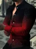 남자 캐주얼 셔츠 패션 남자 싱글 가슴 셔츠 보라색 난류 프린트 긴 소매 탑 의류 하와이 가디건