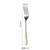 Set di stoviglie bistecca forchetta a forcella set western in stile western titanio tavoli placcati in acciaio inossidabile forchette da cucina per posate accessori da cucina