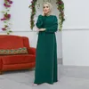 Roupas étnicas Vestido de manga longa muçulmana estilo Rhinestone Casual Loose Painéis Dubai Robô Elegante Médio Oriente Árabe