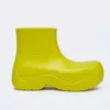 Laarzen trend ontwerp moderne mode enkel regenboots elastische waterdichte bovenste dikke platform platte hoogte toenemende niet -slip regenachtige schoenen