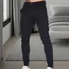 Pantalon homme coupe cintrée taille moyenne pantalon fin doux poches inclinées longueur cheville bouton fermeture à glissière affaires longue