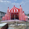 8mW Inflatable Circus Arch with Removal Curtain Inflatable Red and White Archway Gantry Entrance for Event Stage