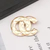 9085New style inlaid fashionable pearl brooch temperament women's diamond brooch gold and silver letters Christmas gift hit the trend